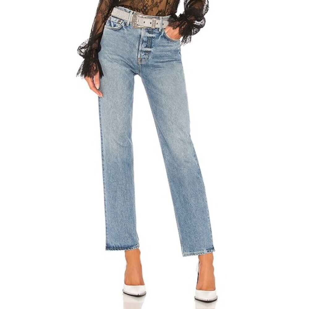 GRLFRND Helena High Rise Straight Leg Jeans Feel No Ways 100% Cotton